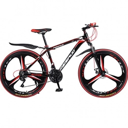 PBTRM Bicicleta PBTRM 26 Pulgadas Bicicleta Montaña 27 Velocidades MTB, Cuadro Aleación De Aluminio, Freno De Disco, Pedales De Aluminio Completos, Altura Adecuada: 160-185, para Adultos Y Adolescentes, Black Red