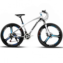 QIMENG Bicicletas de montaña QIMENG Bicicleta Montaa 26" Bicicleta de montaña Bicicleta para Adultos Cuadro de Acero de Alto Carbono Bicicletas de montaña rgidas Adecuado para 165-185 cm, 3 Cutter White, 21 Speed