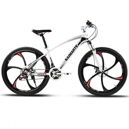 QIMENG Bicicleta QIMENG Bicicleta Montaa 26" Bicicleta de montaña Bicicleta para Adultos Cuadro de Acero de Alto Carbono Bicicletas de montaña rgidas Adecuado para 165-185 cm, 6 Cutter White, 27 Speed