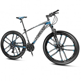 QMMD Bicicletas de montaña QMMD Adulto Bicicleta Montaña, 26 Pulgadas Cuadro Aluminio Hard Tail Bicicleta, 24-27-30-33- Velocidades Bicicleta de Montaña, Profesional Bicicleta de Ciudad, Blue 10 Spoke, 30 Speed