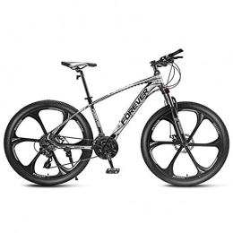 QMMD Bicicleta QMMD Bicicleta Montaña 26 Pulgadas, Adulto Hard Tail Bicicleta Cuadro Aluminio, 24-27-30- Velocidades Bicicleta de Montaña, Ligero Bicicleta de Montaña Hardtail, White 6 Spoke, 27 Speed