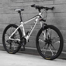 QZ Bicicletas de montaña QZ 26" Bicicletas de montaña for el Adulto, 21 / 24 / 27 / 30-velocidad Alta de Acero al Carbono Completo Cuadro de suspensin, suspensin Tenedor, Freno de Disco Rgidas (Color : B2, Size : 24 Speeds)