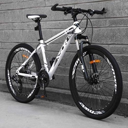 QZ Bicicletas de montaña QZ Adulto Bicicleta de montaña, Motos de Nieve, Doble Disco Beach Freno de Bicicletas, Bicicletas de Marco de Acero al Carbono de Alta, 24 Pulgadas Ruedas (Color : White, Size : 21 Speed)