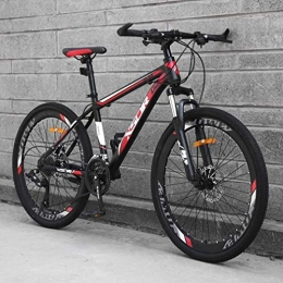 QZ Bicicleta QZ Adulto Bicicleta de montaña, Motos de Nieve, Doble Disco Beach Freno de Bicicletas, Bicicletas de Marco de Acero al Carbono de Alta, 26 Pulgadas Ruedas (Color : Red, Size : 21 Speed)