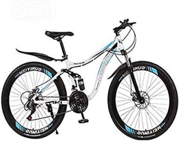 QZ Bicicletas de montaña QZ Montaa for Bicicleta, suspensin Completa de Acero al Carbono de Alta MTB Marco con Asiento Ajustable, Neumticos Pedales de PVC y de montaña, Doble Freno de Disco (Color : C, Size : 21 Speed)