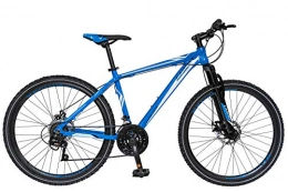 Reashine Life Bicicletas de montaña Reashine Life - Bicicleta de montaña de 26 pulgadas, 7 velocidades para hombre, suspensin dual / frenos de disco con marco de aleacin de aluminio, color gris y azul