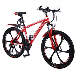 REETWO Bicicleta REETWO Bicicletas de Montaa 21 velocidades Mountainbike Bicicleta 26 Cuadro de Aluminio, Bicicleta Hombre Freno de Disco Doble (Rojo)