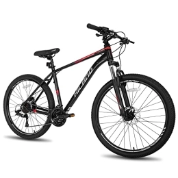 ROCKSHARK Bicicleta ROCKSHARK Hiland Bicicleta de Montaña 27, 5 Pulgadas 27 Velocidades con Cuadro de Aluminio de 457 mm Bici con Freno de Disco Lock-out y Horquilla de Suspensión Bike Negro y Rojo…