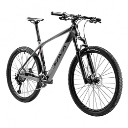 SAVADECK Bicicletas de montaña SAVADECK8.2 Carbono Bicicleta montaña 27, 5" / 29" Complete Hard Tail Bicicleta MTB 22 de Velocidad con 8000 DEORE XT Manituo M30 Tenedor de suspensión (Gris, 27.5 * 19)