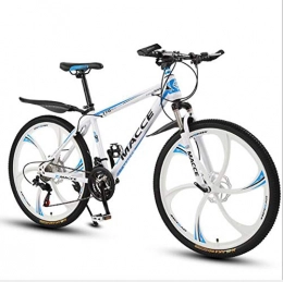 Tochange Bicicletas de montaña Soft Tail bicicletas de montaña bicicletas de 26 '' acero de alto carbono completo cuadro de suspensión ajustable del asiento de montaña bicicleta de pista 21-27 Velocidades opciones, Blanco, 21 speed