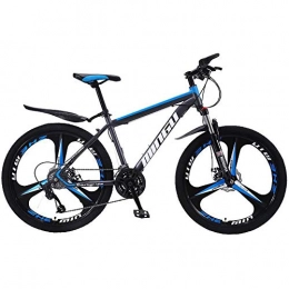 TYSYA Bicicleta TYSYA - Bicicleta de montaña de 27 velocidades, 26 pulgadas, freno de disco, horquilla delantera bloqueable, para todo terreno, bicicleta de ciudad, con ruedas integradas, color azul y negro