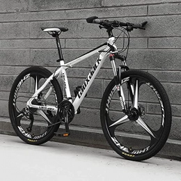 UYHF Bicicleta UYHF 26 '' Bicicletas de montaña Plegables, 21 / 24 / 27 Bicicletas de Velocidad MTB, suspensión Completa 3-Habla de 36 Pulgadas de Ruedas, Bicicleta Antideslizante para homb White-Black-27 Speed