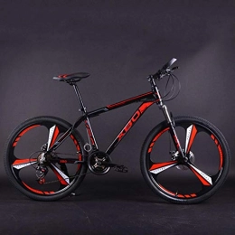 WND Bicicleta WND Bicicleta Aleación de Aluminio Bicicleta de montaña Pulgadas Cambio de Velocidad Una Rueda Freno de Disco Doble Amortiguador Hombres y Mujeres, Negro Rojo, 24 velocidades