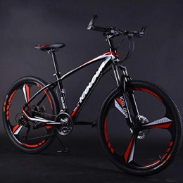 WND Bicicletas de montaña WND Mountain Bike Aluminum Alloy Wheel Variable Speed Shock Double Disc Brakes Men and Women Bicycle, Black Red, 24speed