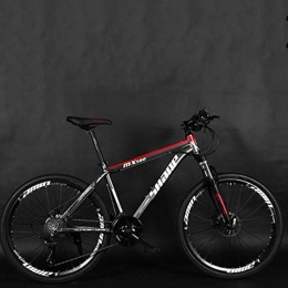 WND Bicicleta WND Mountain Bike Aluminum FrameInch Men and Women Adult Double Disc Brake Bicycle, Gray Red, 27speed