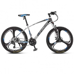 WSJ - Bicicleta de montaña de 24 pulgadas con 3 radios, marco de acero de carbono, horquilla delantera amortiguadora de golpes, freno de disco doble