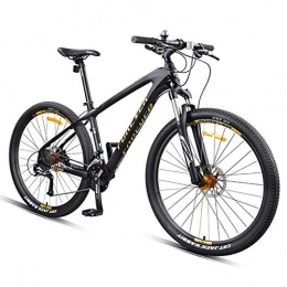 WXX Bicicleta WXX 27, 5 Pulgadas Marco de Fibra de Carbono de Bicicletas de montaña del Freno de Disco Doble Unisex Dual Shock de absorcin Off-Road de Velocidad Variable de Bicicletas, Black Gold