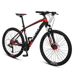 XUE Bicicletas de montaña Xue MTB 26' 'hbrido de Bicicleta con Doble Freno de Disco, 27 Velocidades Desviador, diseado Marco fro, Asiento Ajustable, Negro Rojo