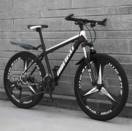 YOUSR Bicicleta YOUSR Commuter City Hardtail Bike, Mountain Bike Riding Damping Mountain Bike Black White 21 Speed