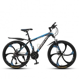 ZLZNX Bicicletas de montaña ZLZNX 24 Pulgadas Bicicleta de Montaña Bicicleta para Adultos, Cuadro de Acero de Alto Carbono, Bicicletas de Montaña Rígidas Todo Terreno con Frenos de Disco Cuadro, Azul, 24Speed
