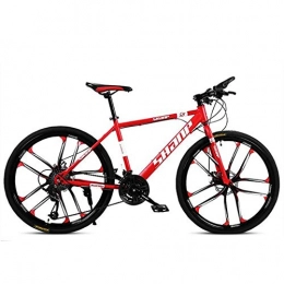 ZLZNX Bicicleta ZLZNX 26 Pulgadas Bicicleta de Montaña Bicicleta para Adultos, con Suspensión Doble Marco de Acero de Alto Carbono Doble Disco de Freno para Hombres y Mujeres, Rojo, 21Speed