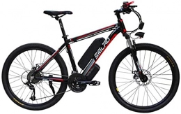 CCLLA Electric Mountain Bike 1000W Electric Mountain Bike for Adults, 27 Speed Gear E-Bike with 48V 15AH Lithium Battery - Professional Offroad Commute Bicycle for Men and Women (Color : Red) (Color : Black)