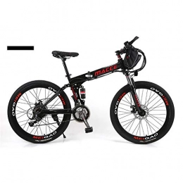 FJW Electric Mountain Bike 26" Electric Bike 36V 12Ah 250W Dual Suspension E-bike 21 Speeds High-carbon Steel Folding Bike with Disc Brakes and Suspension Fork (Removable Lithium Battery), Black
