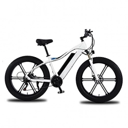 AHIN Electric Mountain Bike 26'' Electric Bike, Electric Bicycle, E-Bike, Aluminum Alloy Frame, with Smart Instrument Panel / LED Lights / Rechargeable Taillights, Speed 35KM / H, for Cycling Work Out, White