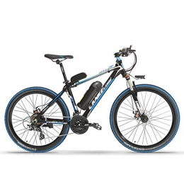 BMXzz Electric Mountain Bike 26'' Electric Bike, Electric Mountain Bike 48V 10Ah Removable Li-Battery Electric Bicycle with 250W Motor 21 speed 6061 Aluminum Alloy Frame, Blue 1