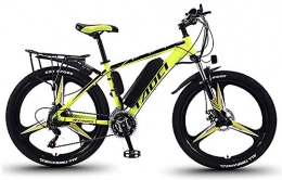 LRXG Electric Mountain Bike 26" Electric Bikes For Adult, Mountain Bike For Mens 36V 350W Magnesium Alloy E Bikes Bicycles, Removable Lithium-Ion Battery With Bicycle Stand And Headlight Front Rear Mecha(Color:Yellow, Size:8Ah50Km)