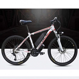 AZUOYI Electric Mountain Bike 26" Electric Mountain Bicycle Ebike Powerful 48V / 15AH 350W Motor Removable Battery Aluminum Frame Black City Tire LED Display Throttle And Peddle Assist Power, 21 Speed, White