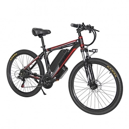 Electric oven Electric Mountain Bike 26" Electric Mountain Bike, 1000W MTB E-bike for Men Battery Electric City Bike Snow Hybrid Bicycle (Color : Red, Number of speeds : 21)