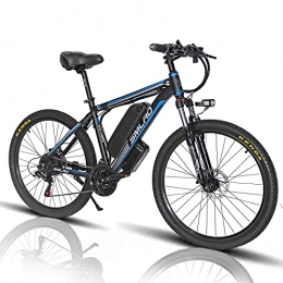 26" Electric Mountain Bike, 1000W MTB E-bike for Men, with Shimano 21 Speed Transmission Gears 48V 13A Lithium Battery Hybrid Bicycle[EU Warehouse] (BLUE)
