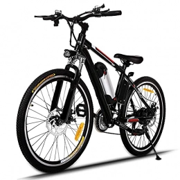 Eloklem Electric Mountain Bike 26'' Electric Mountain Bike 250W Electric Bicycle with Removable Large Capacity Lithium-Ion Battery, Professional 21 Speed Gears (Black)