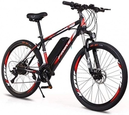 SHOE Bike 26'' Electric Mountain Bike, Adult Variable Speed Off-Road Power Bicycle (36V8A / 10A) for Adults City Commuting Outdoor Cycling, Black red, 36V10A