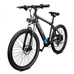 BMXzz Bike 26'' Electric Mountain Bike, Electric Bicycle 400W with Large Capacity Lithium-Ion Battery 48V 10Ah 27 Speed Gear Three Working Modes High Carbon Steel Frame, Black blue