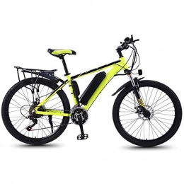SXZZ Electric Mountain Bike 26'' Electric Mountain Bike, Electric Bicycle with Rear Seat And LED Highlight Light, Removable Large Capacity Lithium-Ion Battery, 21 Speed Gear E-Bike, Yellow, 8AH