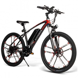 LOO LA Bike 26'' Electric Mountain Bike, Front / rear double disc brake with Lithium-Ion Battery 48V 8AH 350W 2000wh, 21 Speed Gear And Three Working Modes Shipment from warehouses in Germany and Poland, Black