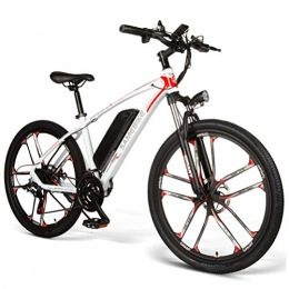 LOO LA Electric Mountain Bike 26'' Electric Mountain Bike, Front / rear double disc brake with Lithium-Ion Battery 48V 8AH 350W 2000wh, 21 Speed Gear And Three Working Modes Shipment from warehouses in Germany and Poland, White