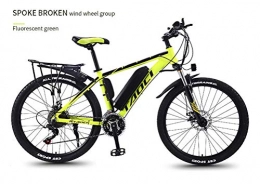 LOO LA Electric Mountain Bike 26'' Electric Mountain Bike, Magnesium Alloy Ebikes Bicycles All Terrain with Removable Large Capacity Lithium-Ion Battery (36V 10AH 350W), 21 Speed Gear And Three Working Modes, Yellow