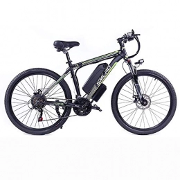 LOSA Electric Mountain Bike 26'' Electric Mountain Bike Removable Large Capacity Lithium-Ion Battery (48V 15AH 350W) / Electric Bike 21 Speed Gear Three Working Modes, black green