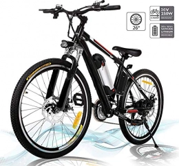 Hesyovy Electric Mountain Bike 26'' Folding Electric Mountain Bike Removable Large Capacity Lithium-Ion Battery (36V 250W), Electric Bike 21 Speed Gear and Three Working Modes (Black)