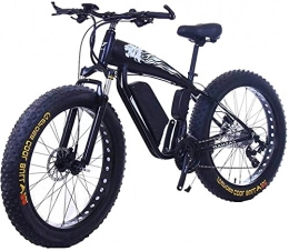 CCLLA Bike 26 Inch Fat Tire Electric Bike 48V 400W Snow Electric Bicycle 27 Speed Mountain Electric Bikes Lithium Battery Disc Brake (Color : 10Ah, Size : Black)