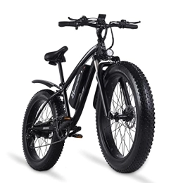 Shengmilo Electric Mountain Bike 26 Inch Fat Tires Hydraulic Brake Electric Mountain Bike Shengmilo MX02S Electric Bike for Adults with Foldable Pedal Lockable Suspension Fork(BLACK)
