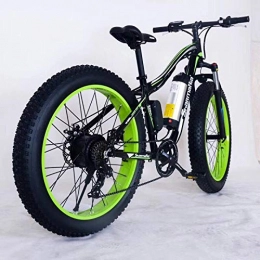 26Inch Fat Tire Electric Bike 48V 10.4 Snow E-Bike Shimano 21Speed Beach Cruiser E-Bike Lithium Battery Hydraulic Disc Brakes,Green