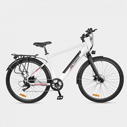 BMXzz Electric Mountain Bike 27'' Electric Mountain Bike, 250W City Bike Large Capacity Lithium-Ion Battery (36V 10.4Ah), Electric Bike 7 Speed Gear Three Working Modes Electric Bicycle, White