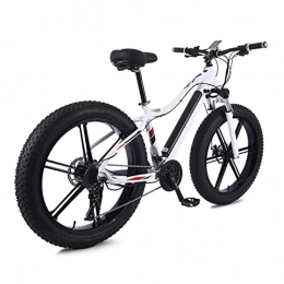 WMLD Bike 750W Electric Bike for Adults 26 * 4.0 Inch Fat Tire Electric Mountain Bicycle 48V 10.4A E Bike 27 Speed Snow EBike (Color : White, Number of speeds : 27)