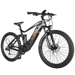 Accolmile Electric Mountain Bike Accolmile Electric Bike Cola Bear Electric Mountain Bike 27" 29", 250W Mid Drive Motor BBS01B, 48V 13Ah Integrated Removable Battery, Full Suspension E-bike for Adults, Shimano 8 Speed