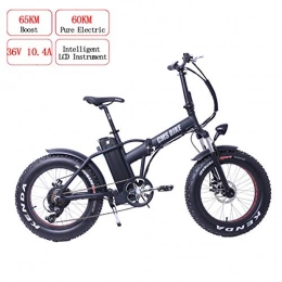 W&TT Electric Mountain Bike Adult Electric Mountain Bike 36V 10.4A 500W Endurance 60KM 6 Speeds Folding E-bike 20" Wide Tire Aluminum Alloy Frame Bicycle with Double Disc Brakes