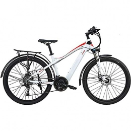 WXX Bike Adult Mountain Electric Bike Aluminum Alloy 27.5 Inch 27 Speed Removable Battery Bicycle Ebike, For Outdoor Cycling Travel Work Out, white red